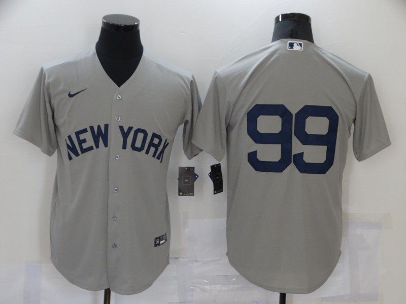 Men New York Yankees #99 No Name Grey Game 2021 Nike MLB Jersey